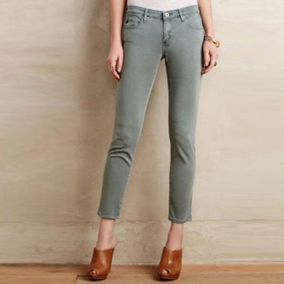 AG Adriano Goldschmied The Stevie Ankle Green Skinny Jeans - Picture 1 of 7